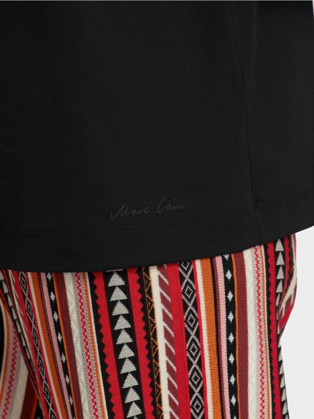 blat aerisit cu volan Marc Cain negru îmbrăcăminte 4826HH1369