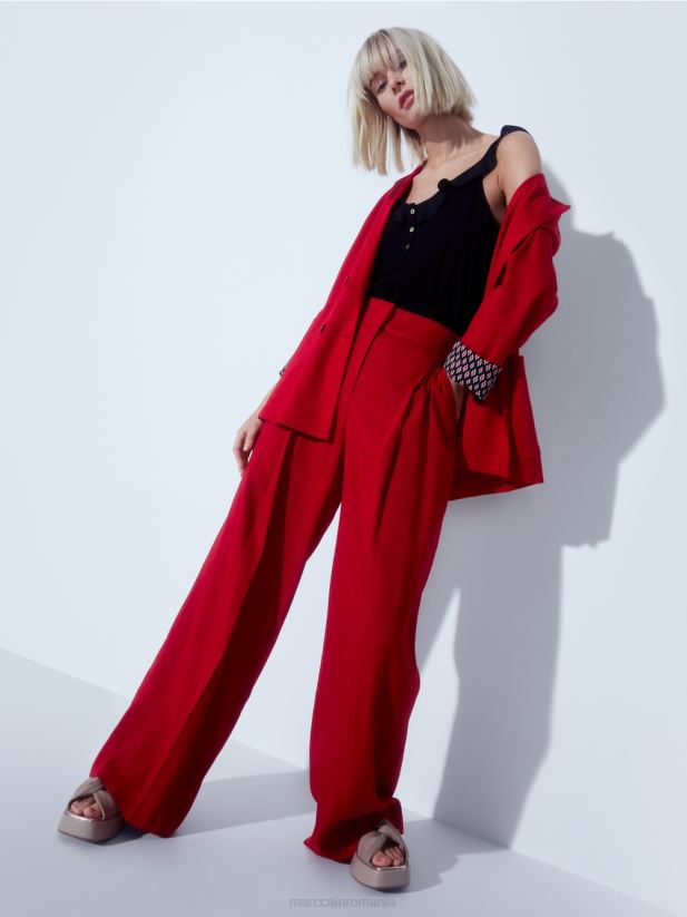 blat aerisit cu volan Marc Cain negru îmbrăcăminte 4826HH1369