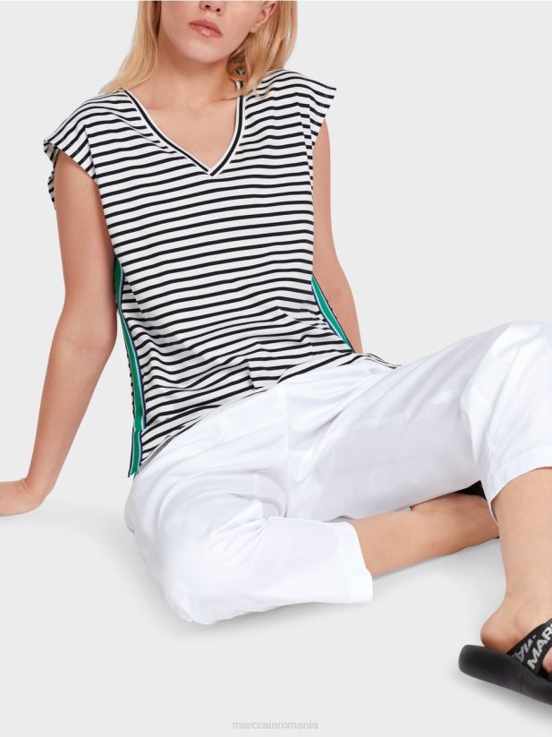 cămașă casual în dungi Marc Cain dunga îmbrăcăminte 4826HH1357