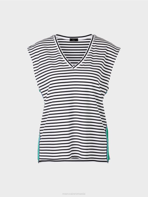 cămașă casual în dungi Marc Cain dunga îmbrăcăminte 4826HH1357