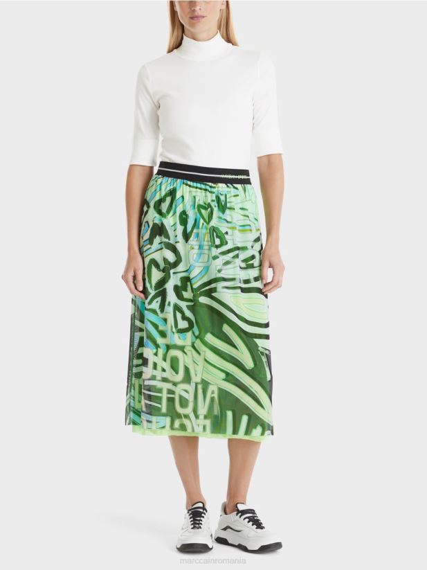 cămașă cu guler ridicat și mâneci 3/4 Marc Cain aproape alb îmbrăcăminte 4826HH1296