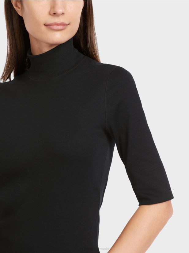 cămașă cu guler ridicat și mâneci 3/4 Marc Cain negru îmbrăcăminte 4826HH1311