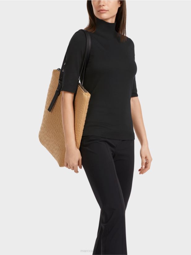 cămașă cu guler ridicat și mâneci 3/4 Marc Cain negru îmbrăcăminte 4826HH1311