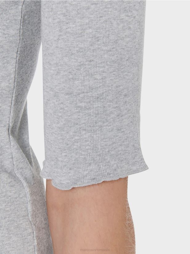 cămașă cu guler rotund și mâneci scurte Marc Cain gri îmbrăcăminte 4826HH1488