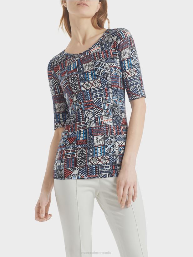 cămașă cu imprimeu etnic Marc Cain riviera îmbrăcăminte 4826HH1489