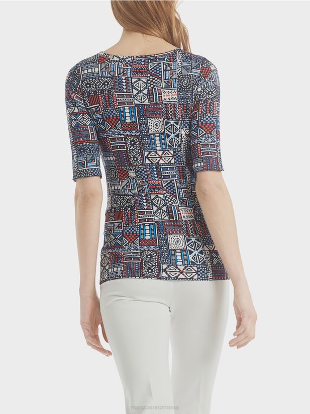 cămașă cu imprimeu etnic Marc Cain riviera îmbrăcăminte 4826HH1489