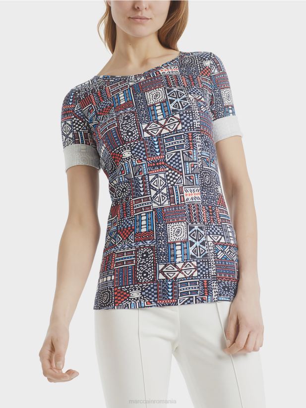 cămașă cu imprimeu etnic Marc Cain riviera îmbrăcăminte 4826HH1489