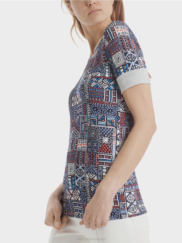 cămașă cu imprimeu etnic Marc Cain riviera îmbrăcăminte 4826HH1489