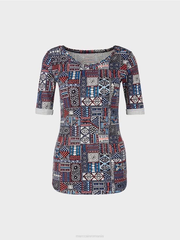 cămașă cu imprimeu etnic Marc Cain riviera îmbrăcăminte 4826HH1489
