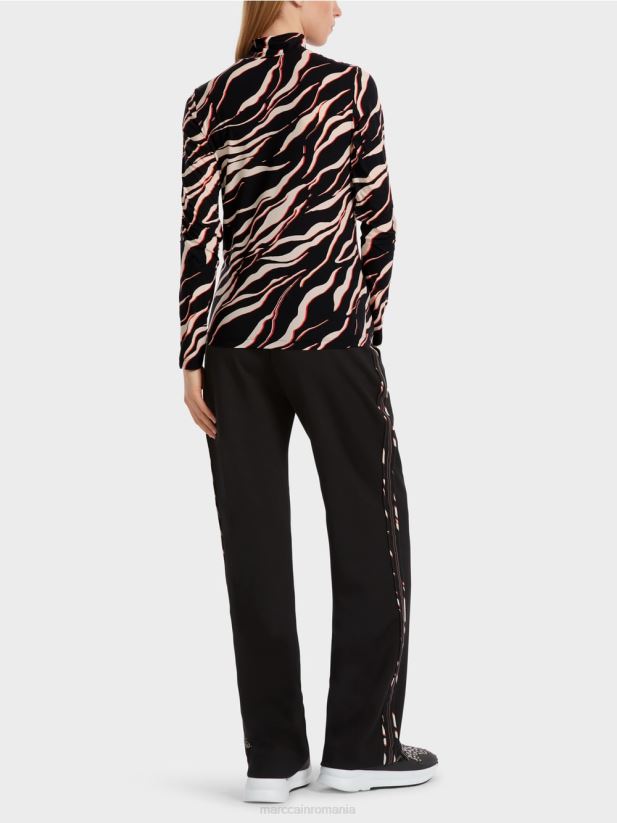 cămașă cu mânecă lungă cu design leu Marc Cain campari îmbrăcăminte 4826HH1267