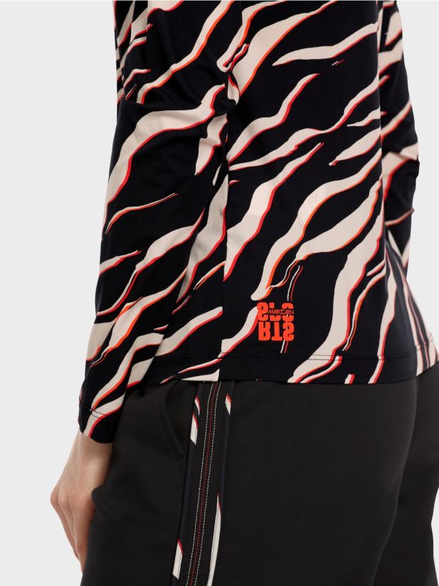 cămașă cu mânecă lungă cu design leu Marc Cain campari îmbrăcăminte 4826HH1267