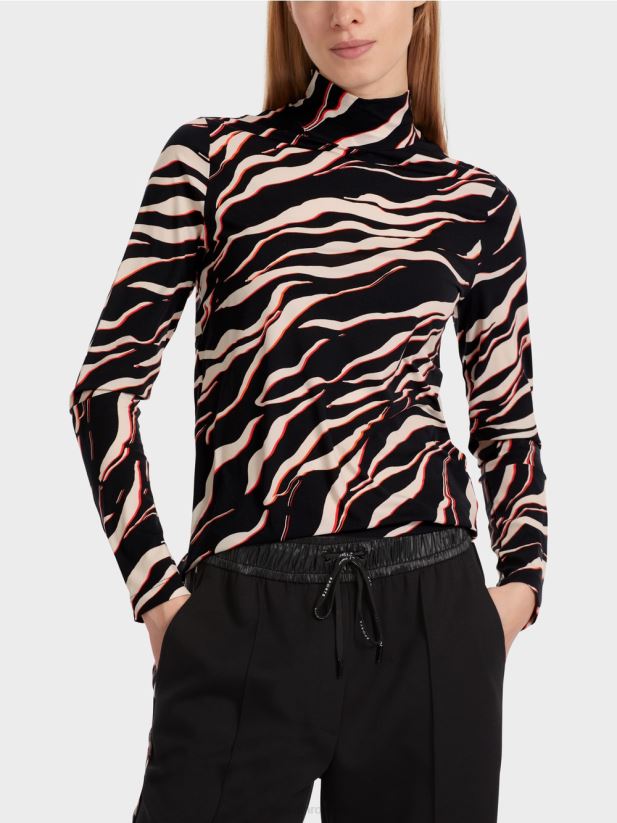 cămașă cu mânecă lungă cu design leu Marc Cain campari îmbrăcăminte 4826HH1267