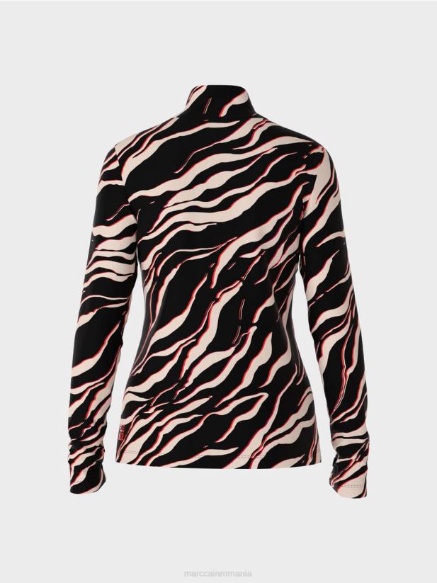 cămașă cu mânecă lungă cu design leu Marc Cain campari îmbrăcăminte 4826HH1267