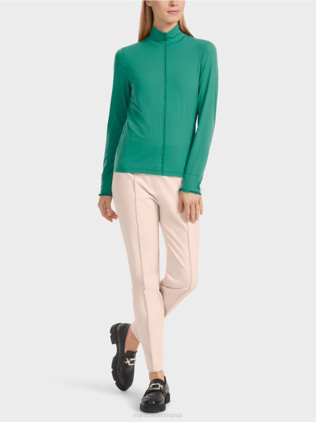 cămașă cu mânecă lungă și guler ridicat Marc Cain smalț îmbrăcăminte 4826HH1237