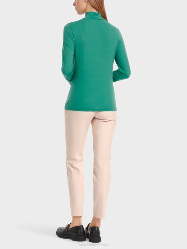 cămașă cu mânecă lungă și guler ridicat Marc Cain smalț îmbrăcăminte 4826HH1237