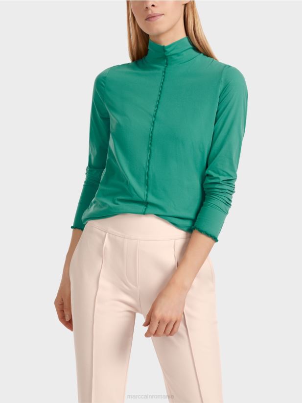 cămașă cu mânecă lungă și guler ridicat Marc Cain smalț îmbrăcăminte 4826HH1237