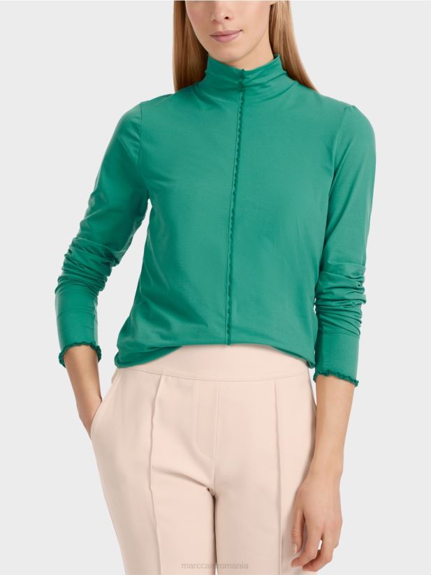 cămașă cu mânecă lungă și guler ridicat Marc Cain smalț îmbrăcăminte 4826HH1237
