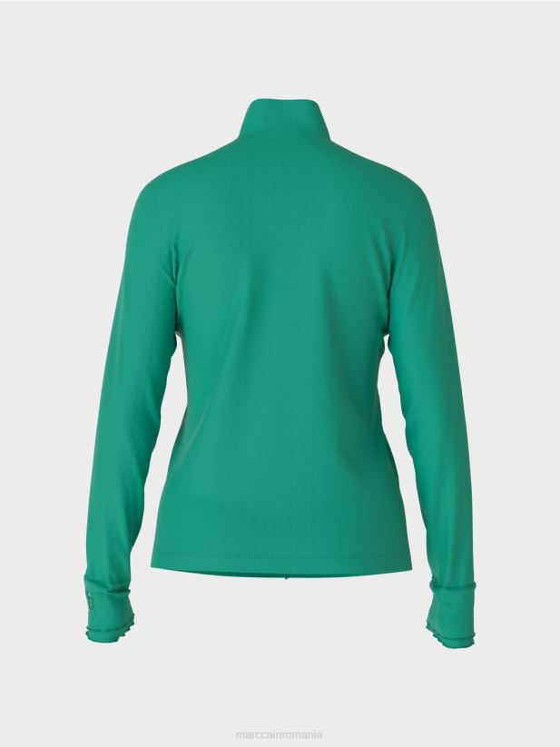 cămașă cu mânecă lungă și guler ridicat Marc Cain smalț îmbrăcăminte 4826HH1237