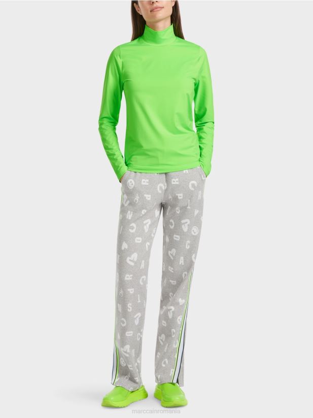 cămașă cu mâneci lungi care îmbrățișează trupul Marc Cain verde strălucitor șocant îmbrăcăminte 4826HH1309