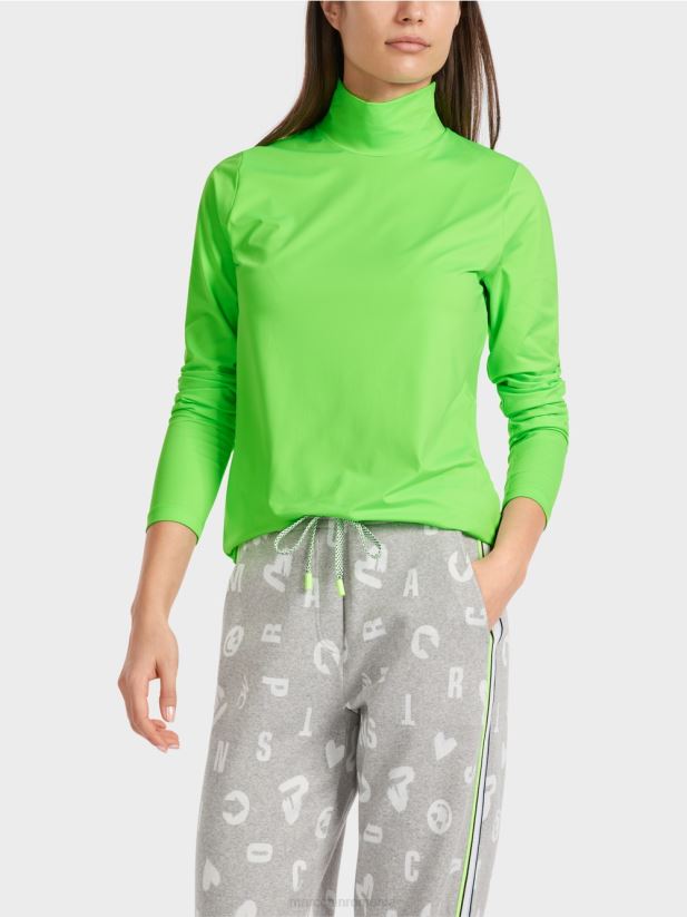 cămașă cu mâneci lungi care îmbrățișează trupul Marc Cain verde strălucitor șocant îmbrăcăminte 4826HH1309