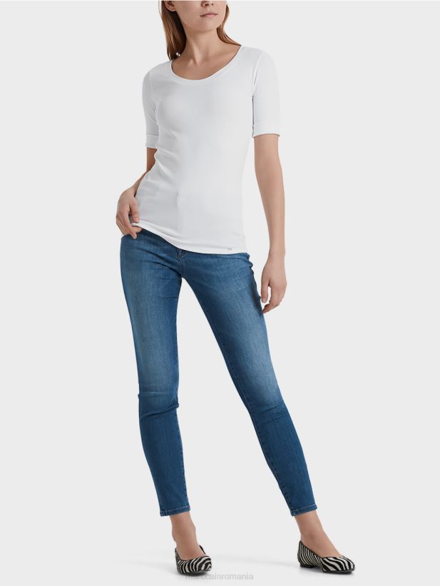 cămașă de bază de înaltă calitate Marc Cain alb îmbrăcăminte 4826HH1478