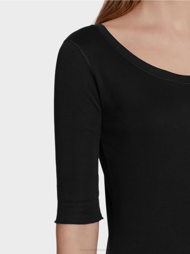 cămașă de bază de înaltă calitate Marc Cain negru îmbrăcăminte 4826HH1479