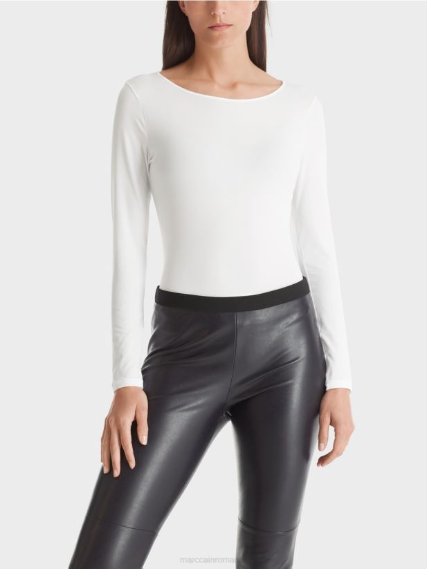 cămașă delicată cu mânecă lungă Marc Cain alb îmbrăcăminte 4826HH1473