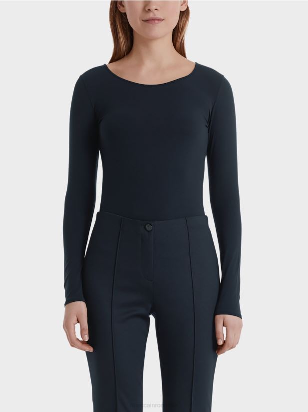 cămașă delicată cu mânecă lungă Marc Cain albastru miezul nopții îmbrăcăminte 4826HH1474