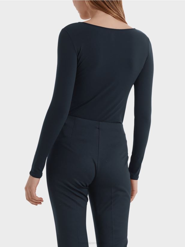 cămașă delicată cu mânecă lungă Marc Cain albastru miezul nopții îmbrăcăminte 4826HH1474