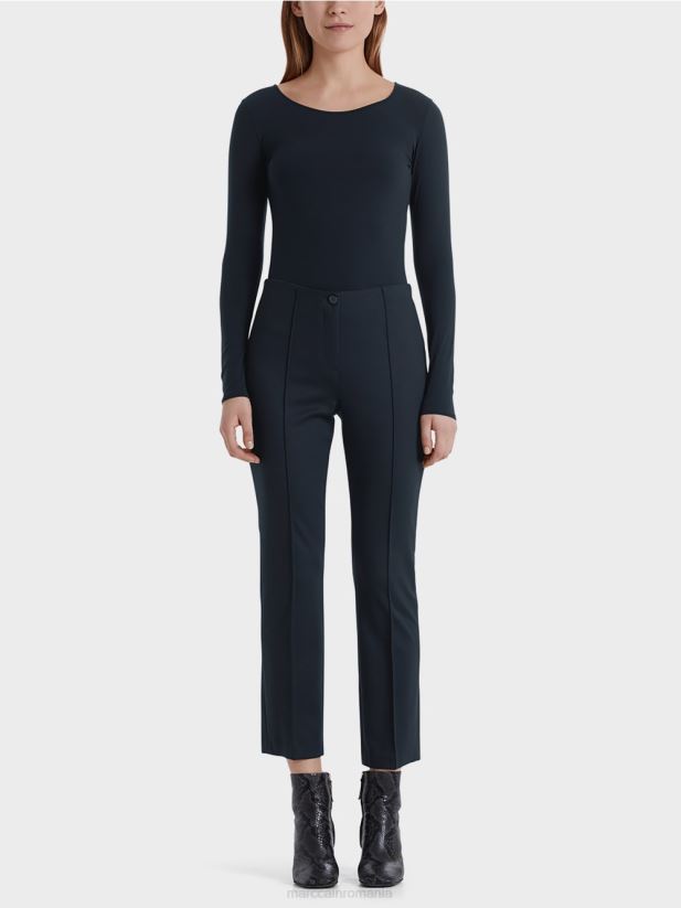 cămașă delicată cu mânecă lungă Marc Cain albastru miezul nopții îmbrăcăminte 4826HH1474