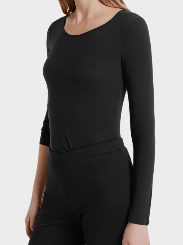 cămașă delicată cu mânecă lungă Marc Cain negru îmbrăcăminte 4826HH1475