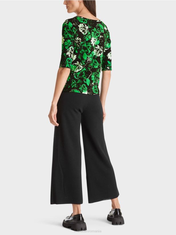 cămașă din bumbac elastic Marc Cain verde măr închis îmbrăcăminte 4826HH1254