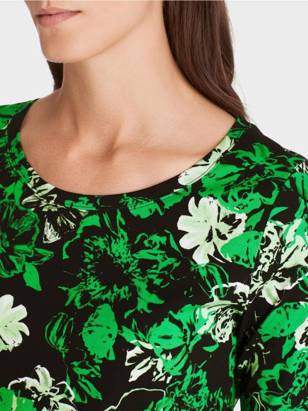 cămașă din bumbac elastic Marc Cain verde măr închis îmbrăcăminte 4826HH1254