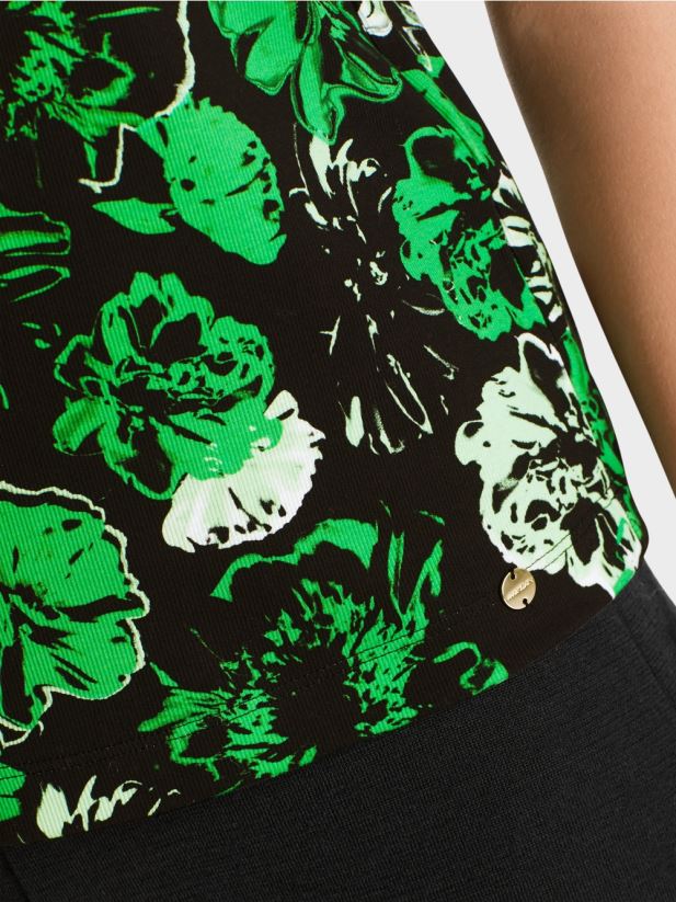 cămașă din bumbac elastic Marc Cain verde măr închis îmbrăcăminte 4826HH1254