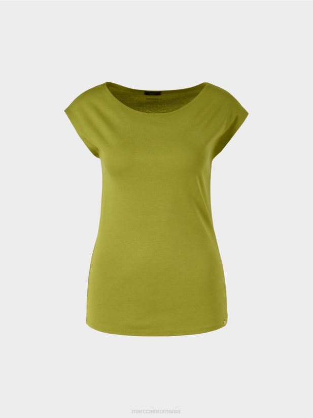 cămașă din bumbac elastic Marc Cain verde oliv intens îmbrăcăminte 4826HH1487