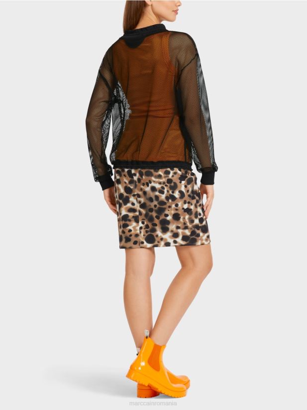 cămașă din plasă transparentă Marc Cain negru îmbrăcăminte 4826HH1435