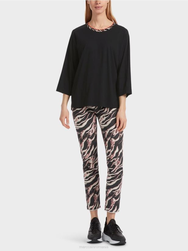 cămașă largă „regândește împreună”. Marc Cain negru îmbrăcăminte 4826HH1258