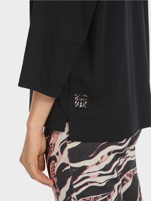 cămașă largă „regândește împreună”. Marc Cain negru îmbrăcăminte 4826HH1258