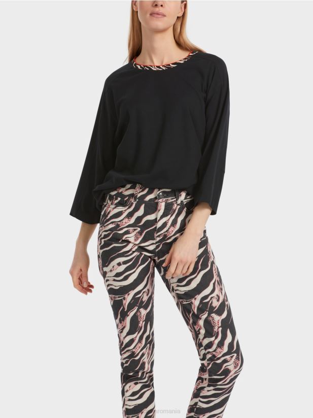 cămașă largă „regândește împreună”. Marc Cain negru îmbrăcăminte 4826HH1258