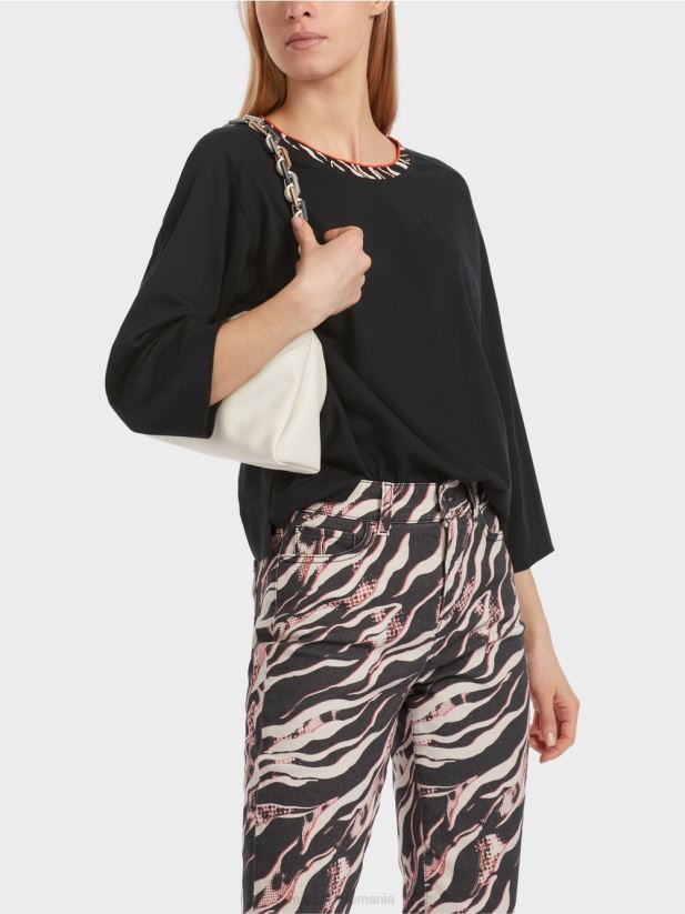 cămașă largă „regândește împreună”. Marc Cain negru îmbrăcăminte 4826HH1258