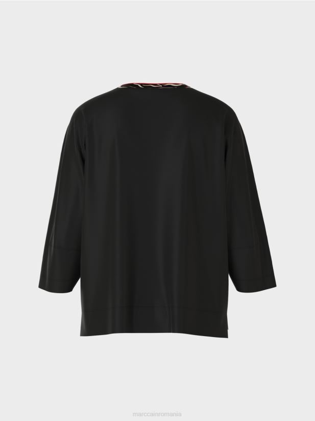 cămașă largă „regândește împreună”. Marc Cain negru îmbrăcăminte 4826HH1258