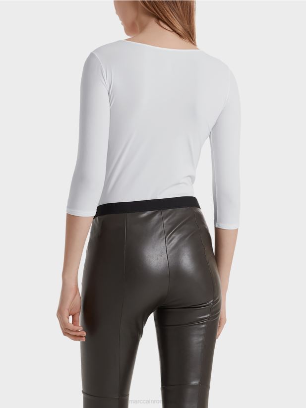 camasa extrem de delicata cu maneca lunga Marc Cain alb îmbrăcăminte 4826HH1481