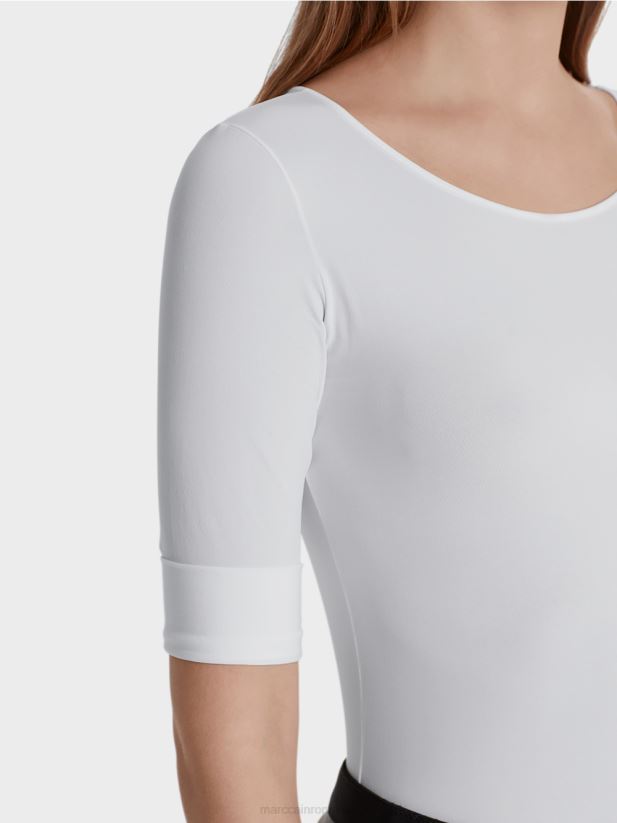 camasa extrem de delicata cu maneca lunga Marc Cain alb îmbrăcăminte 4826HH1481