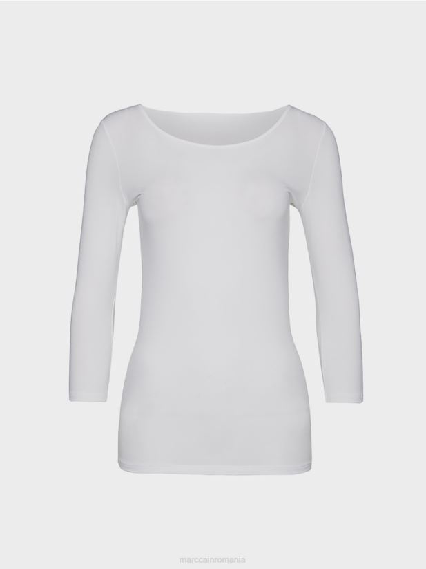 camasa extrem de delicata cu maneca lunga Marc Cain alb îmbrăcăminte 4826HH1481