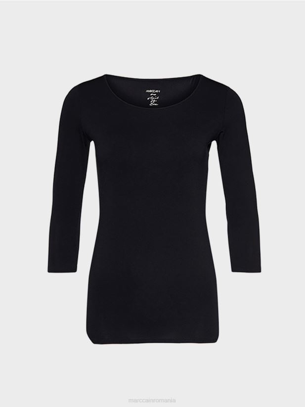 camasa extrem de delicata cu maneca lunga Marc Cain albastru miezul nopții îmbrăcăminte 4826HH1471