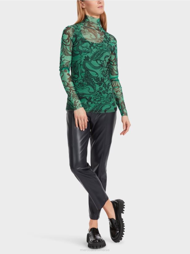 mânecă lungă din tul imprimat Marc Cain smalț îmbrăcăminte 4826HH1244