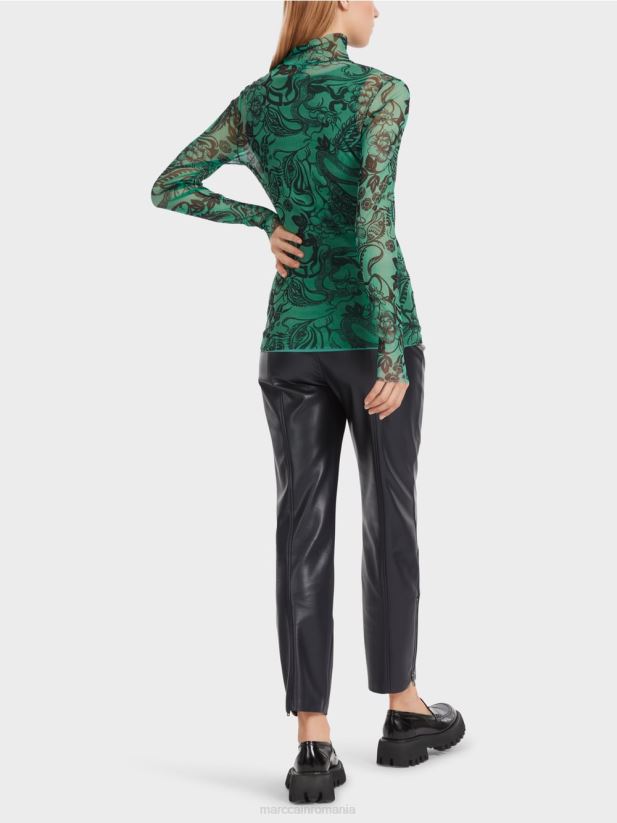 mânecă lungă din tul imprimat Marc Cain smalț îmbrăcăminte 4826HH1244