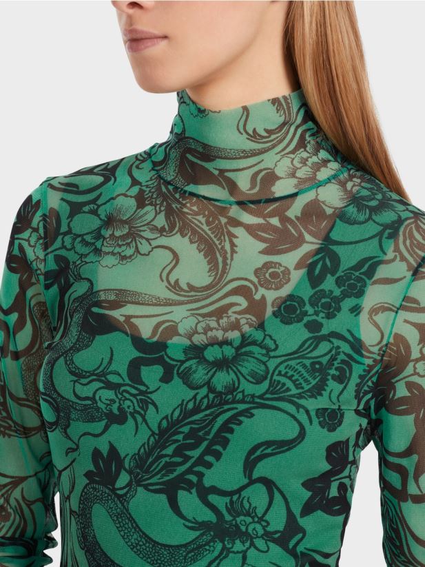 mânecă lungă din tul imprimat Marc Cain smalț îmbrăcăminte 4826HH1244