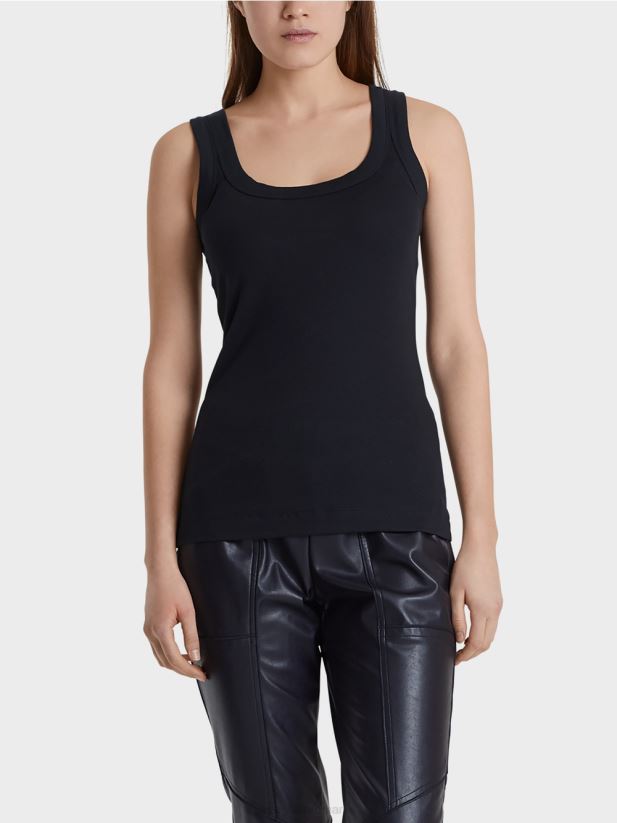 maiou cu nervuri fine Marc Cain albastru miezul nopții îmbrăcăminte 4826HH1467