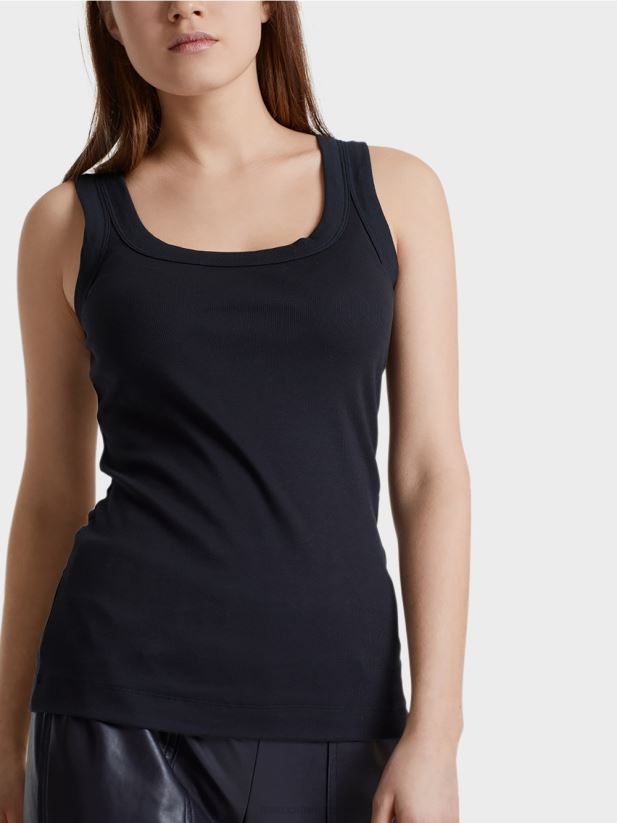 maiou cu nervuri fine Marc Cain albastru miezul nopții îmbrăcăminte 4826HH1467